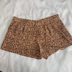 Joie Silk Pineapple Print Shorts